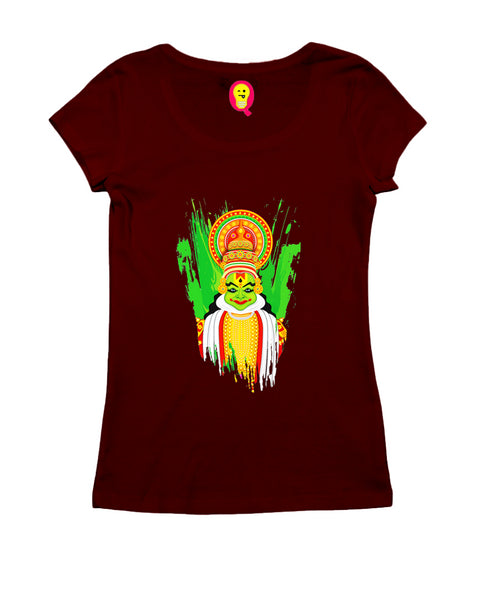 Quirkipedia Kathakali Malayalam Kerala Womens Tshirts